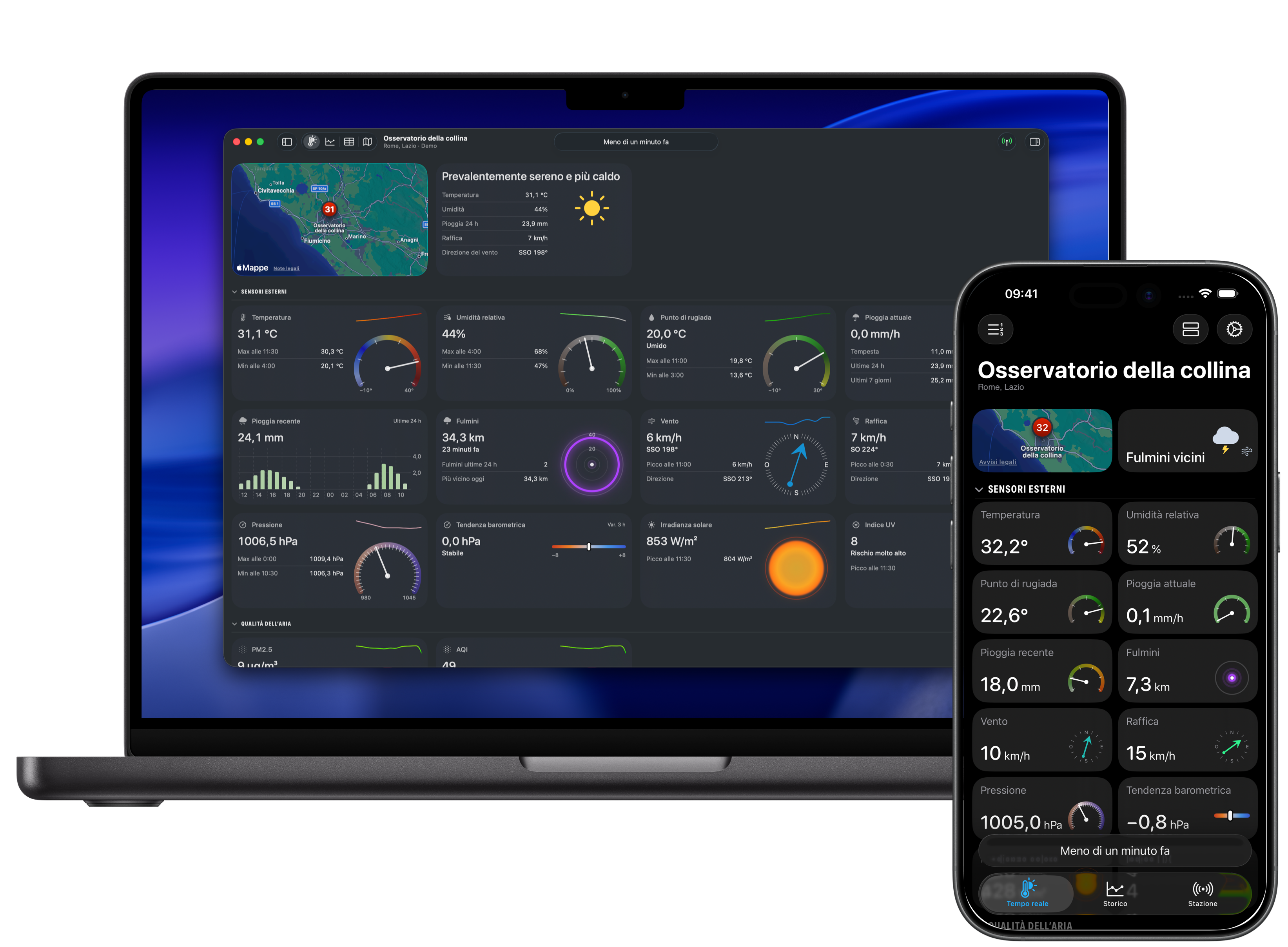 Dashboard Tempo reale di Weather Fusion