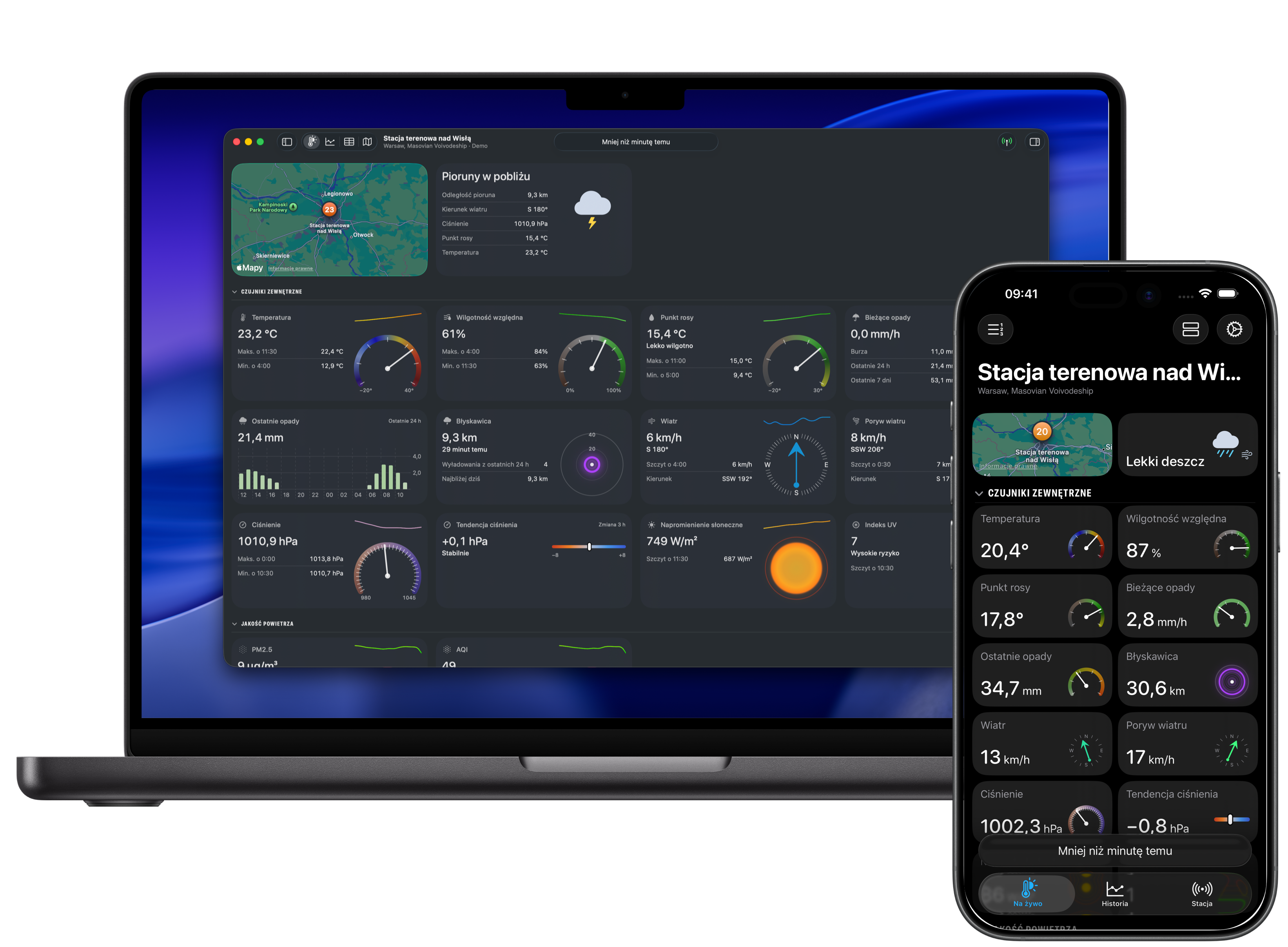 Panel Na żywo w Weather Fusion